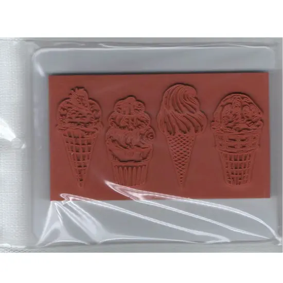 Deep Red Stamps Ice Cream Border Rubber Cling Stamp 4 x 2.1 inches {3}