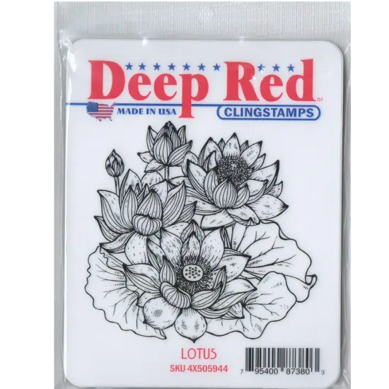 Deep Red Stamps Lotus Rubber Cling Stamp3.2 x 3 inches {2}