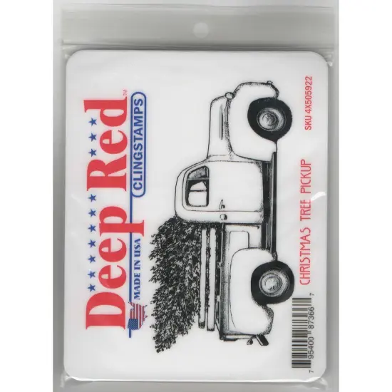 Deep Red Stamps Christmas Tree Pickup Rubber Cling Stamp 4 x 2.2 inches {2}