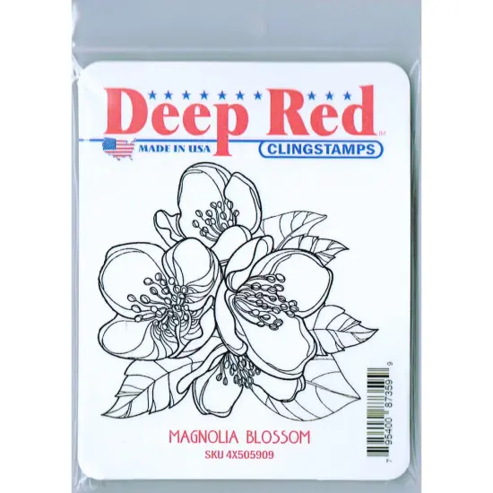 Deep Red Stamps Magnolia Blossom Rubber Cling Stamp 3 x 3.2 inches {2}