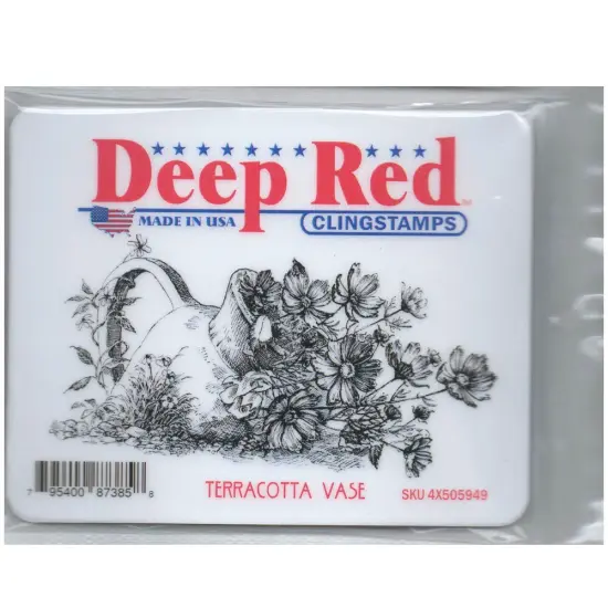 Deep Red Stamps Terracotta Vase Rubber Cling Stamp4.1 x 2.1 inches {2}