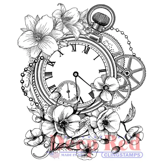 Deep Red Stamps Blossom Time Rubber Cling Stamp 2.75 x 3.2 inches {1}