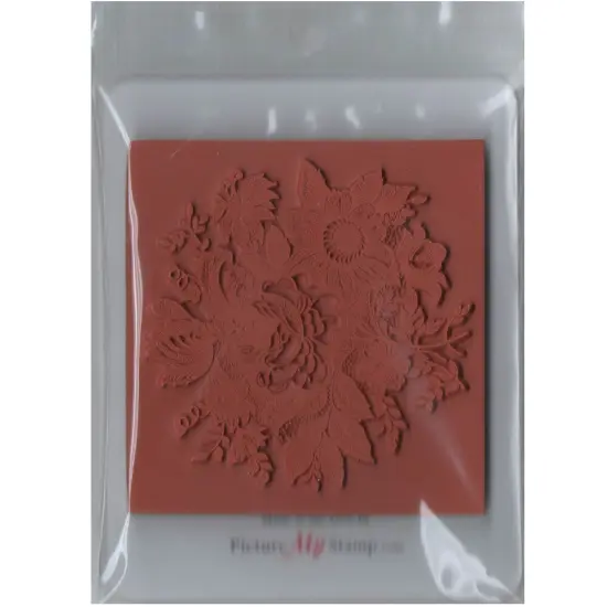 Deep Red Stamps Wildflower Bunch Rubber Cling Stamp 3.1 x 3 inches {3}