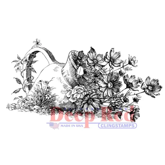 Deep Red Stamps Terracotta Vase Rubber Cling Stamp4.1 x 2.1 inches {1}