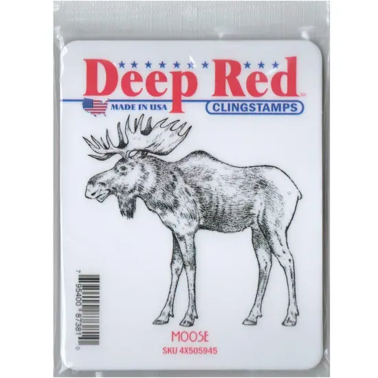 Deep Red Stamps Moose Rubber Cling Stamp 3.2 x 3 inches {2}