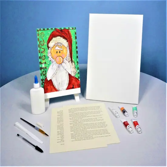 Christmas Paint Kit - Santa Is Coming Mixed Media Painting Kit & Video Lesson, Art Gift Set, DIY Christmas Craft, Beginner Painting, Paint At Home, Paint Party {2}
