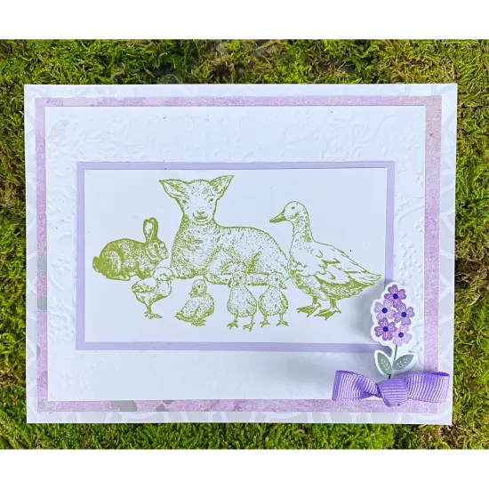 Deep Red Stamps Baby Farm Animals Rubber Cling Stamp 4.1 x 2.2 inches {4}
