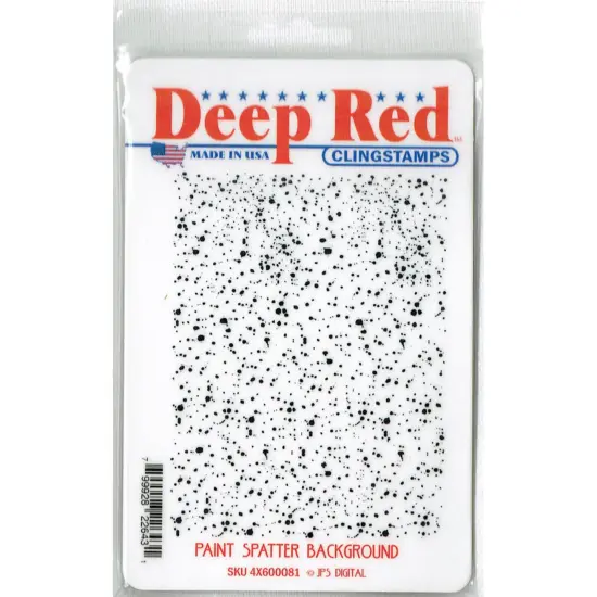Deep Red Stamps Paint Spatter Background Rubber Cling Stamp 3 x 4 inches {2}