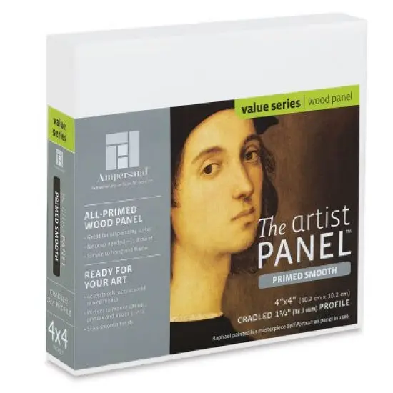 Primed Smooth 1 1/2 Cradled 4x4 Canvas - Ampersand {1}