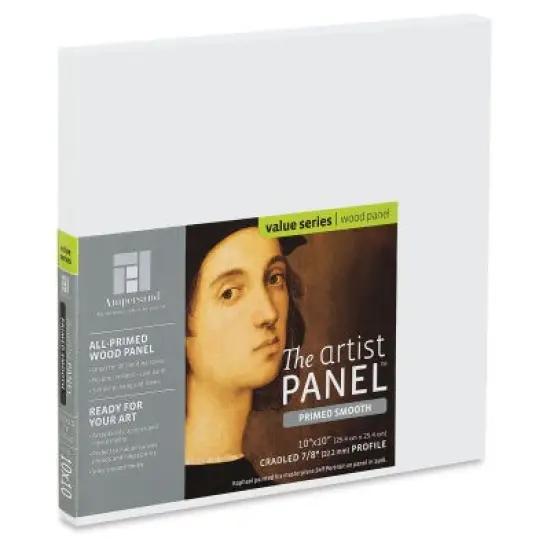 Primed Smooth 7/8 Inch Cradled 10x10 Canvas - Ampersand {1}