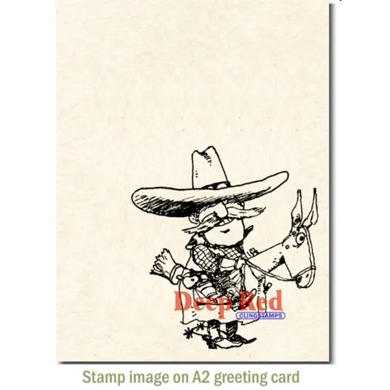 Deep Red Stamps Cowboy Rubber Cling Stamp 3 x 3.1 inches {3}