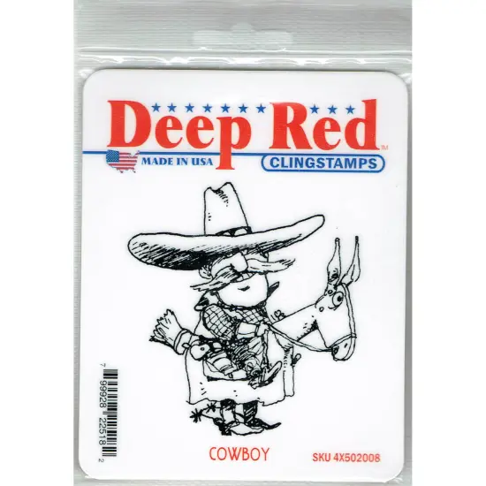 Deep Red Stamps Cowboy Rubber Cling Stamp 3 x 3.1 inches {2}