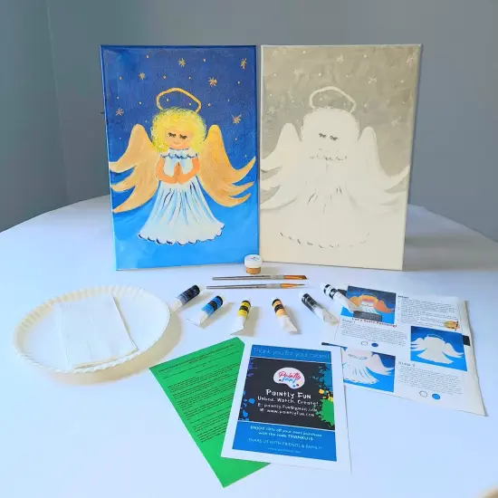 Christmas Paint By Colors - Ruby's New Wings Acrylic Painting Kit, DIY Canvas Art Kit, Beginner Painting, Paint At Home {2}