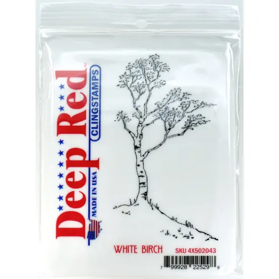 Deep Red Stamps White Birch Rubber Cling Stamp 2.25 x 4 inches {2}