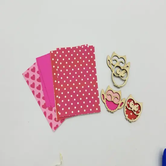 Ink and Trinket Kids Valentine's Day Owl Decoupage Craft Kit, Natural Wood {4}