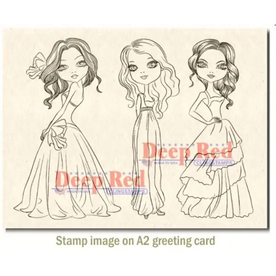 Deep Red Stamps City Girls Formal Affair Rubber Cling Stamp 4 x 6 inches {3}