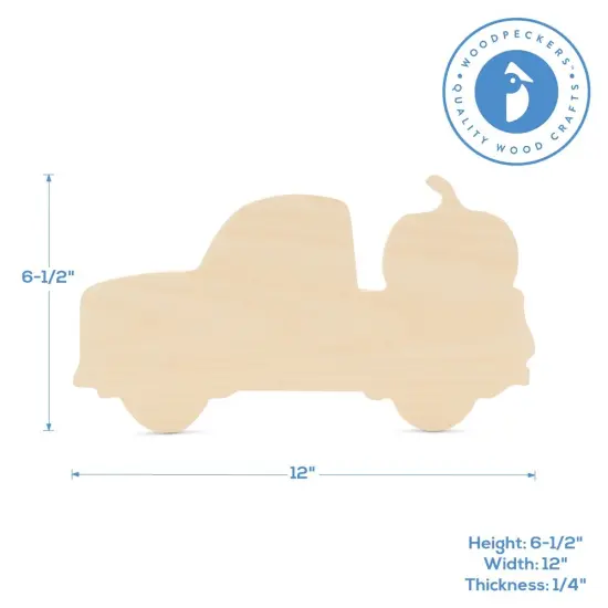 Pumpkin Truck Wood Cutout 6-1/2"x12" Unfinished Thanksgiving Craft | Woodpeckers {4}