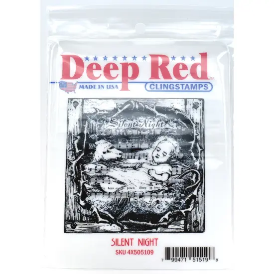 Deep Red Stamps Silent Night Rubber Cling Stamp 3 x 3 inches {2}