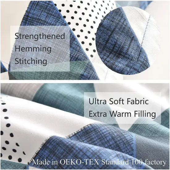 American Home Collection Blue Triangles Down Alternative Comforter Set {3}