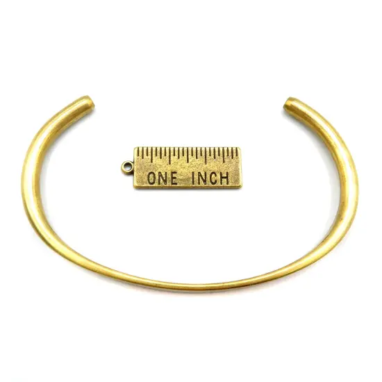 Rounded Adjustable Brass Engraving Cuff Bracelets (J632) (1x) {2}