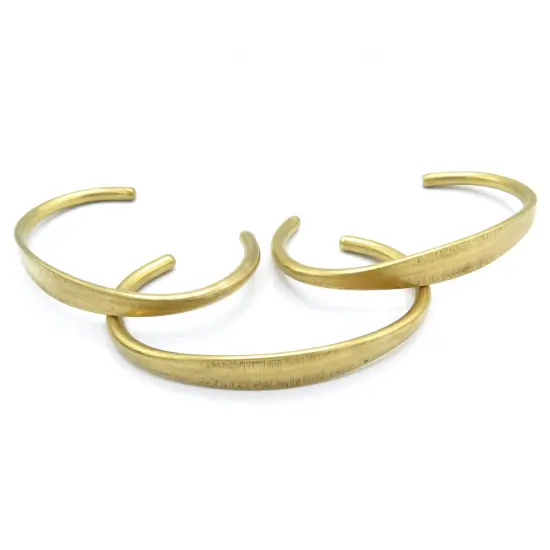 Rounded Adjustable Brass Engraving Cuff Bracelets (J632) (1x) {4}