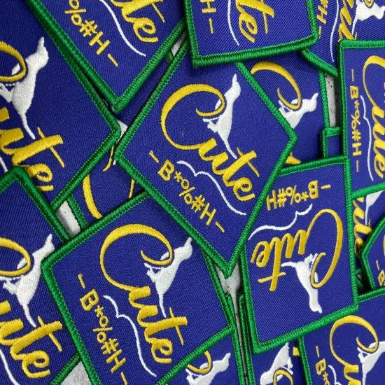 Patched Up Pup: "Cute B*%" Iron-on Embroidered Patch for Dogs, Patch for Dog Lovers, Sz. 2.5" inches {3}