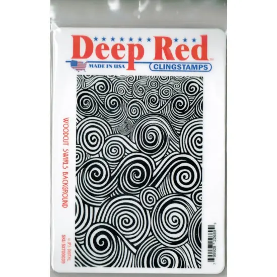 Deep Red Stamps Woodcut Swirls Rubber Cling Stamp 4 x 6 inches {2}