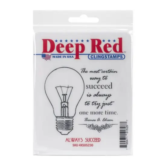 Deep Red Stamps Always Succeed Rubber Cling Stamp 3 x 3 inches {2}