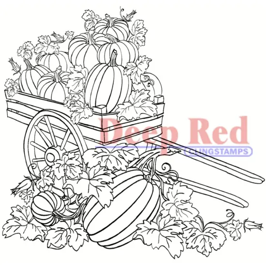 Deep Red Stamps Pumpkin Harvest Rubber Cling Stamp 3.2 x 3 inches {1}