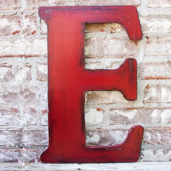23 In. Letter E, Unfinished Vintage Wood Letter (E) {3}