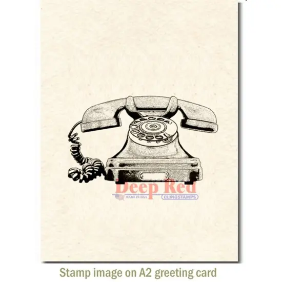 Deep Red Stamps Classic Telephone Rubber Cling Stamp 3.25 x 2 inches {2}