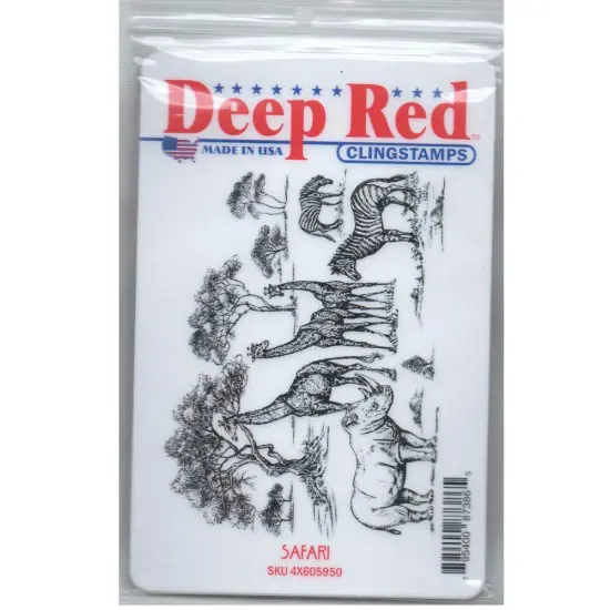 Deep Red Stamps Safari Rubber Cling Stamp4 x 3 inches {2}