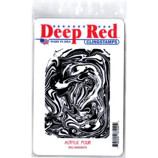 Deep Red Stamps Acrylic Pour Rubber Cling Stamp 2.9 x 4 inches {2}