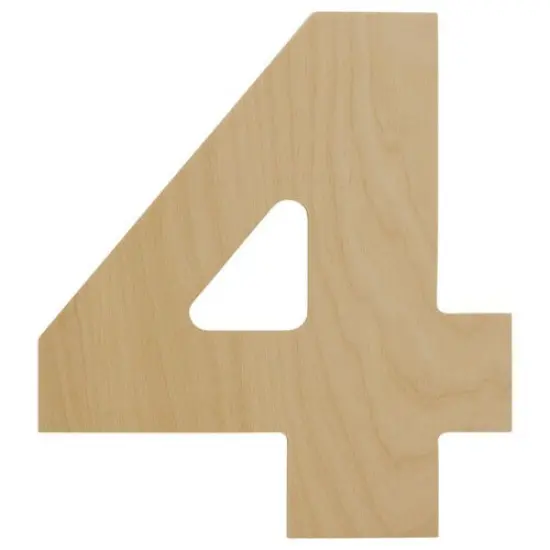 Wooden Number 4, 12 inch or 8 inch, Unfinished Large Wood Numbers for Crafts | Woodpeckers {6}