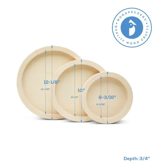 Round Cradled Canvases, Unfinished Set of 3 for Paint Pour/Resin | Woodpeckers {4}