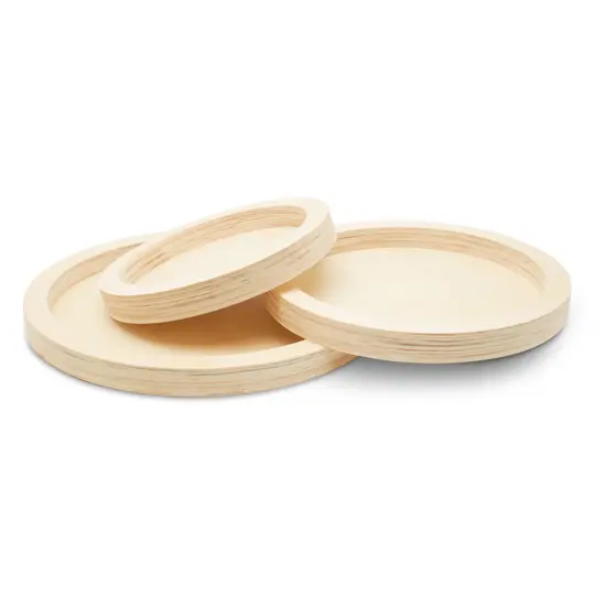 Round Cradled Canvases, Unfinished Set of 3 for Paint Pour/Resin | Woodpeckers {1}