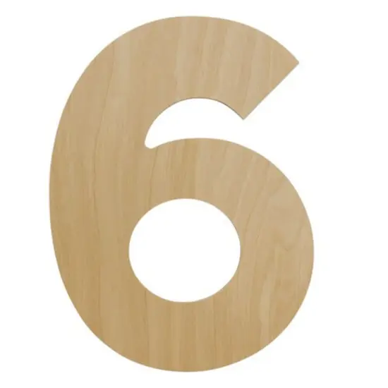 Wooden Number 6, 12 inch or 8 inch, Unfinished Large Wood Numbers for Crafts | Woodpeckers {1}