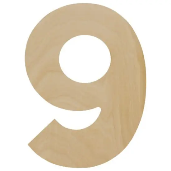 Wooden Number 9, 12 inch or 8 inch, Unfinished Large Wood Numbers for Crafts | Woodpeckers {1}