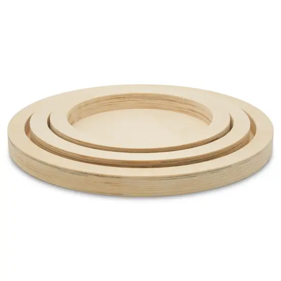 Round Cradled Canvases, Unfinished Set of 3 for Paint Pour/Resin | Woodpeckers {9}