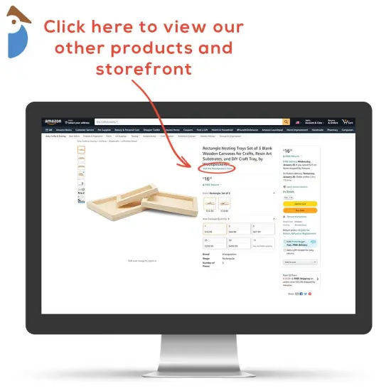 Rectangle Cradled Canvases Unfinished Set of 3 for Paint Pouring | Woodpeckers {5}