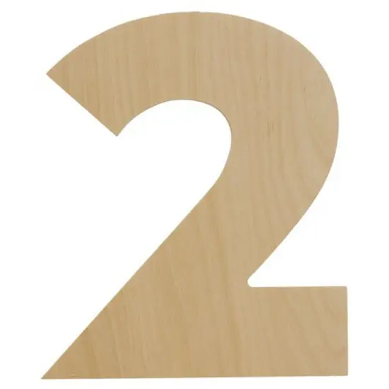 Wooden Number 2, 12 inch or 8 inch, Unfinished Large Wood Numbers for Crafts | Woodpeckers {1}