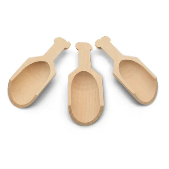 Mini Wooden Scoopers Assorted Sizes, Unfinished, for Bath Salts & Jars | Woodpeckers {1}