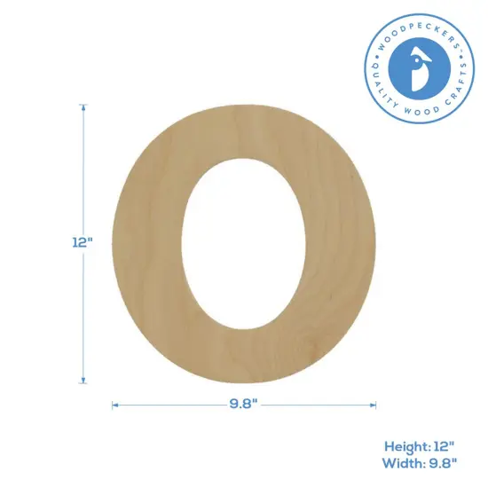 Wooden Number 0, 12 inch or 8 inch, Unfinished Large Wood Numbers for Crafts | Woodpeckers {2}