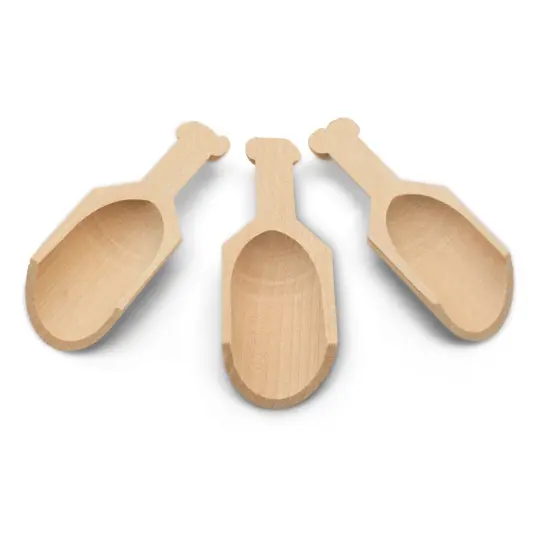 Mini Wooden Scoopers Assorted Sizes, Unfinished, for Bath Salts & Jars | Woodpeckers {6}