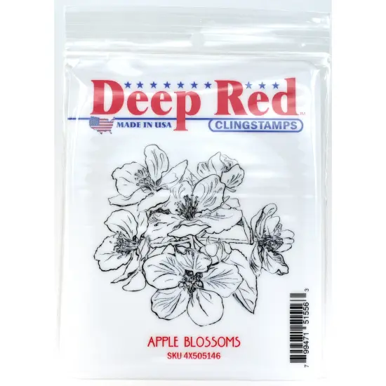 Deep Red Stamps Apple Blossoms Rubber Cling Stamp 2.9 x 2.7 inches {2}