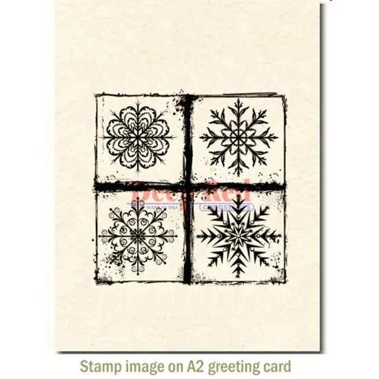Deep Red Stamps Frosted Snowflakes Rubber Cling Stamp 3 x 3 inches {3}