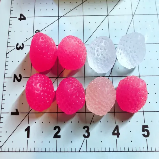 8pc 3D Strawberry Silicone Mold. Realistic Food Shape Mold, For Wax | Embed | Soap | Resin Castings {5}