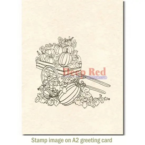 Deep Red Stamps Pumpkin Harvest Rubber Cling Stamp 3.2 x 3 inches {3}