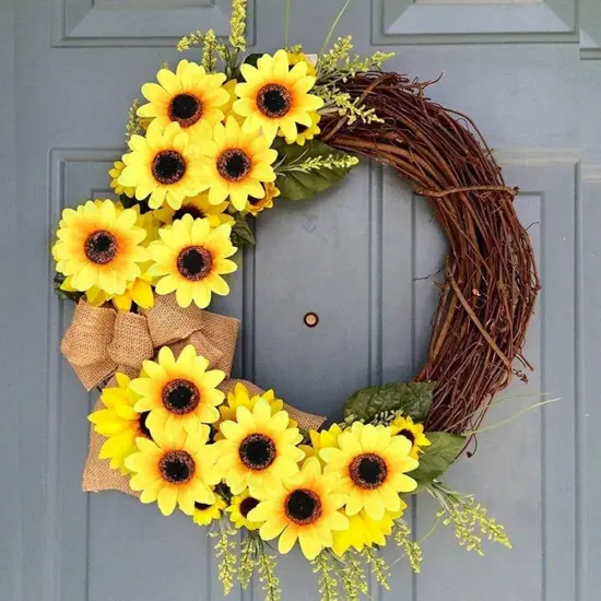 100PCS Artificial Sunflower Heads &ndash; Yellow Silk Fabric Flowers for DIY Crafts, Wedding Decor, Home Party, Hair Clips, Wreaths, Engagement Decorations {2}