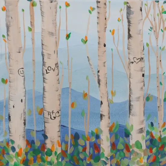 Paint Kit - Birch Graffiti Acrylic Painting Kit & Video Lesson, DIY Craft, Art Gift Set, Beginner Paint Kit, Paint At Home, Paint Party {1}